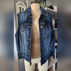 Torrid distressed Crop Denim Vest